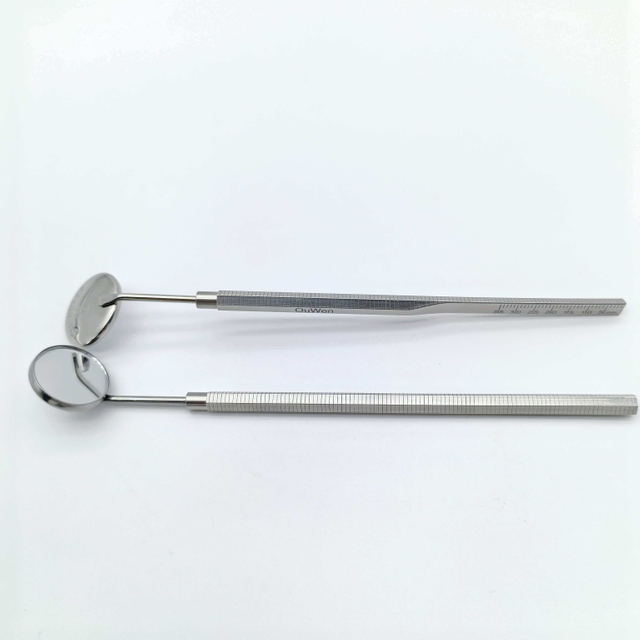 Miroir buccal d'examen dentaire en acier inoxydable, prix d'usine personnalisable OEM ODM