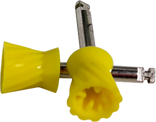 Tasse de prophy à vie jaune pour élimination des taches